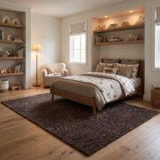 Kamiko Dark Brown Contemporary Machine Woven Area Rug - Image 3