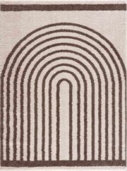 Yasuo Dark Brown Machine Woven Area Rug