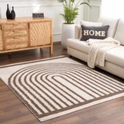 Yasuo Dark Brown Machine Woven Area Rug - Image 2