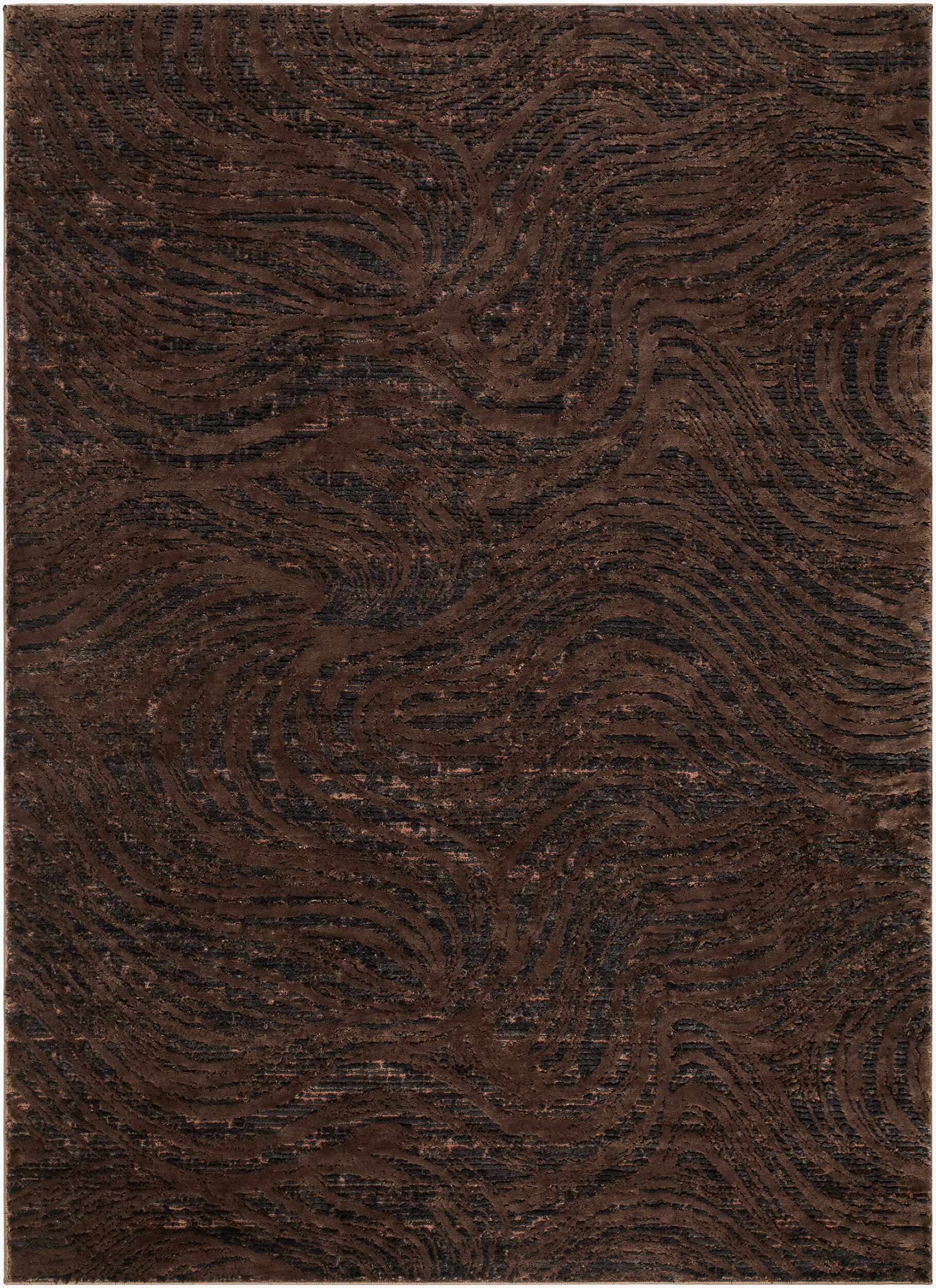 mho2304-517.jpg Kamiko Dark Brown Contemporary Machine Woven Area Rug - Image 1