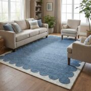 Lukamu Blue Modern Hand-Tufted Area Rug - Image 3
