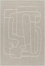 Vatsa Gray Abstract Hand-Tufted Wool Area Rug